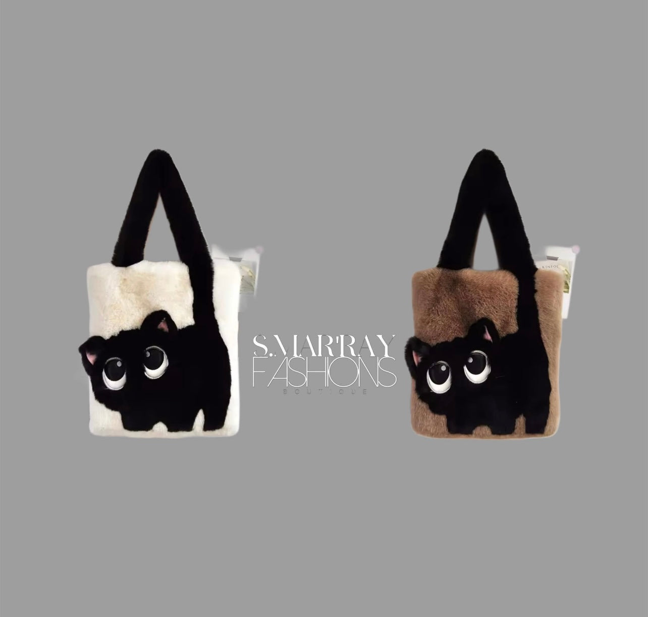 Cat plush shoulder bag