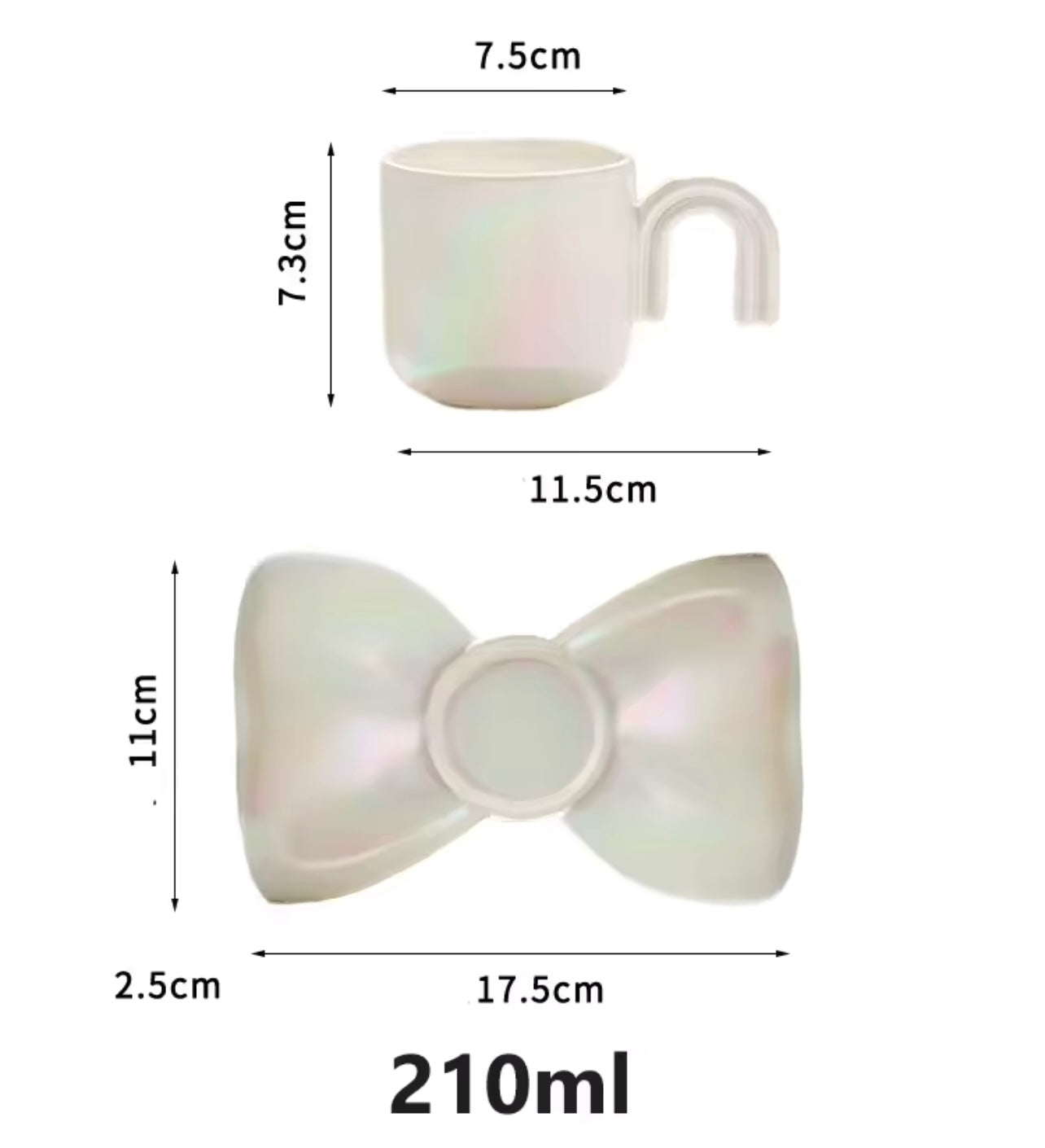 Ceramic Bow mugs set