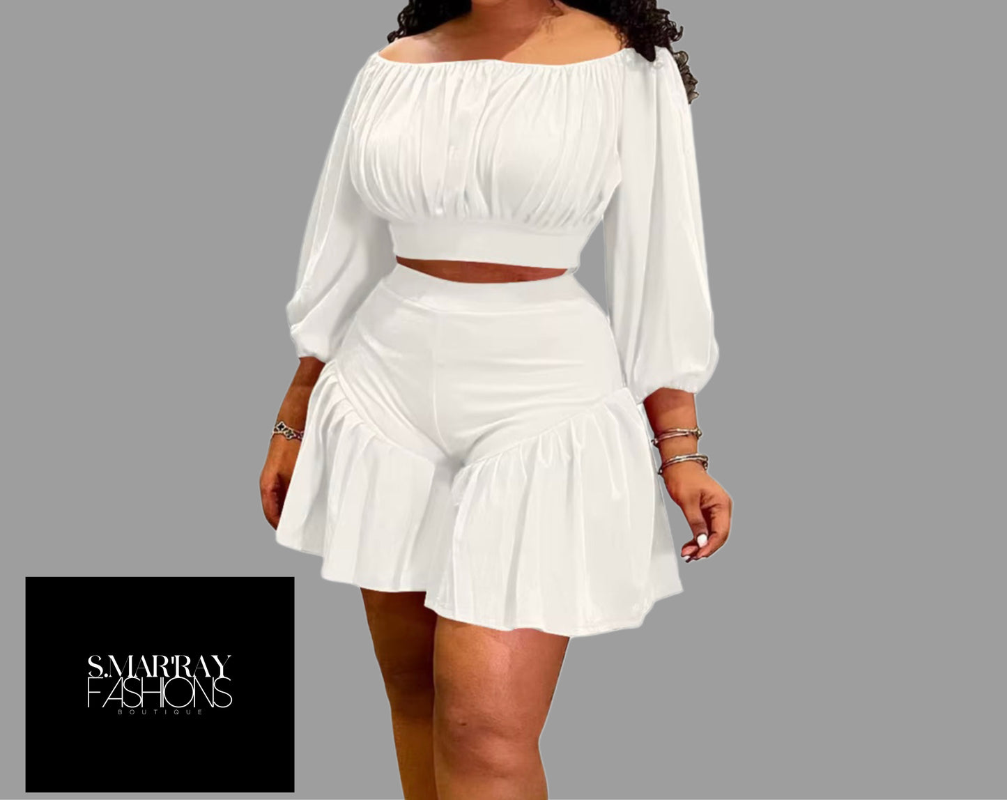 Plus size wide short set