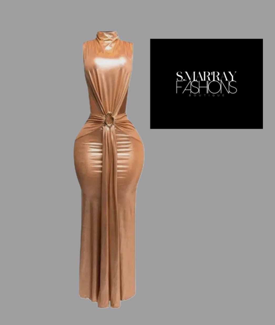 Mock Neck Maxi Dress