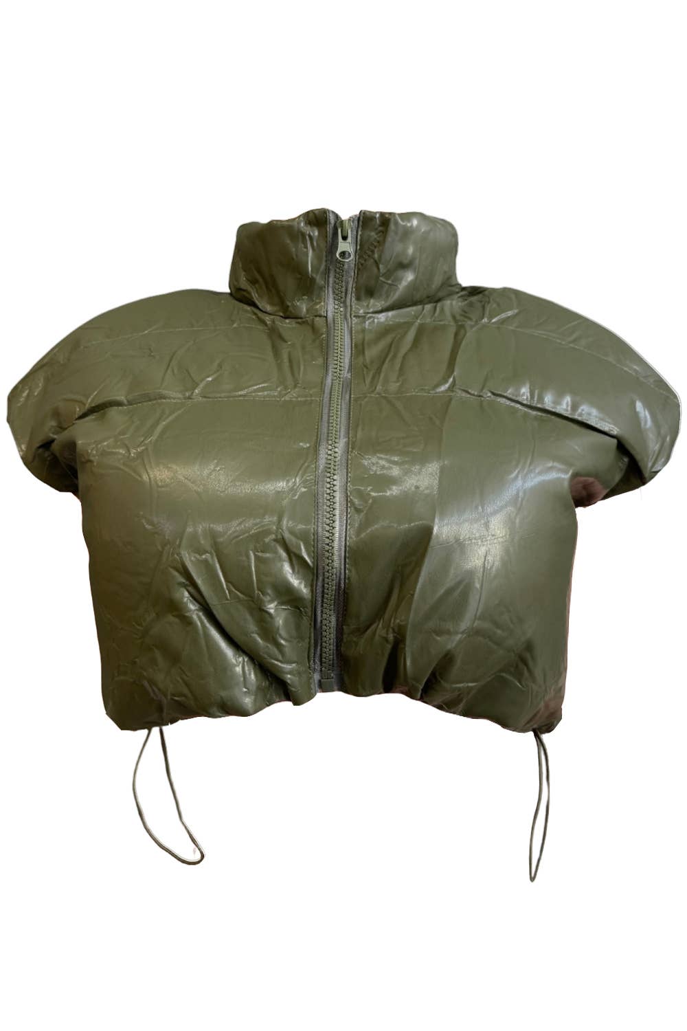 NT1046A PU Puffer Crop Vest