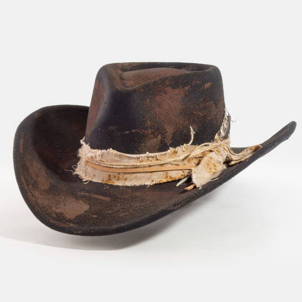 Rustic Feather Strap Western Cowboy Hat