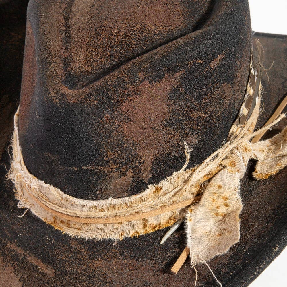Rustic Feather Strap Western Cowboy Hat
