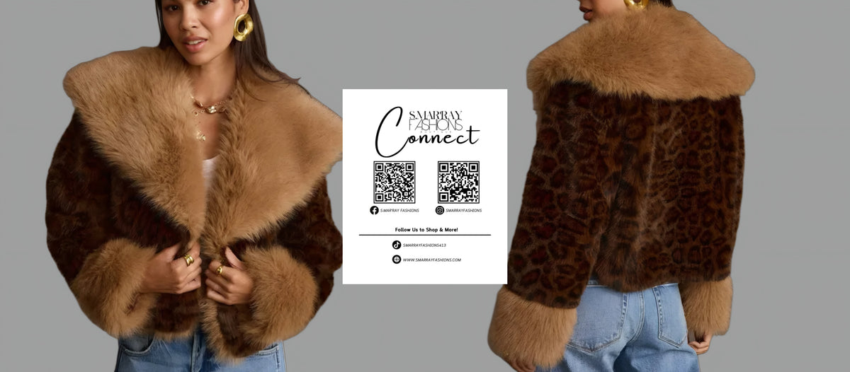 Leopard print warm coat