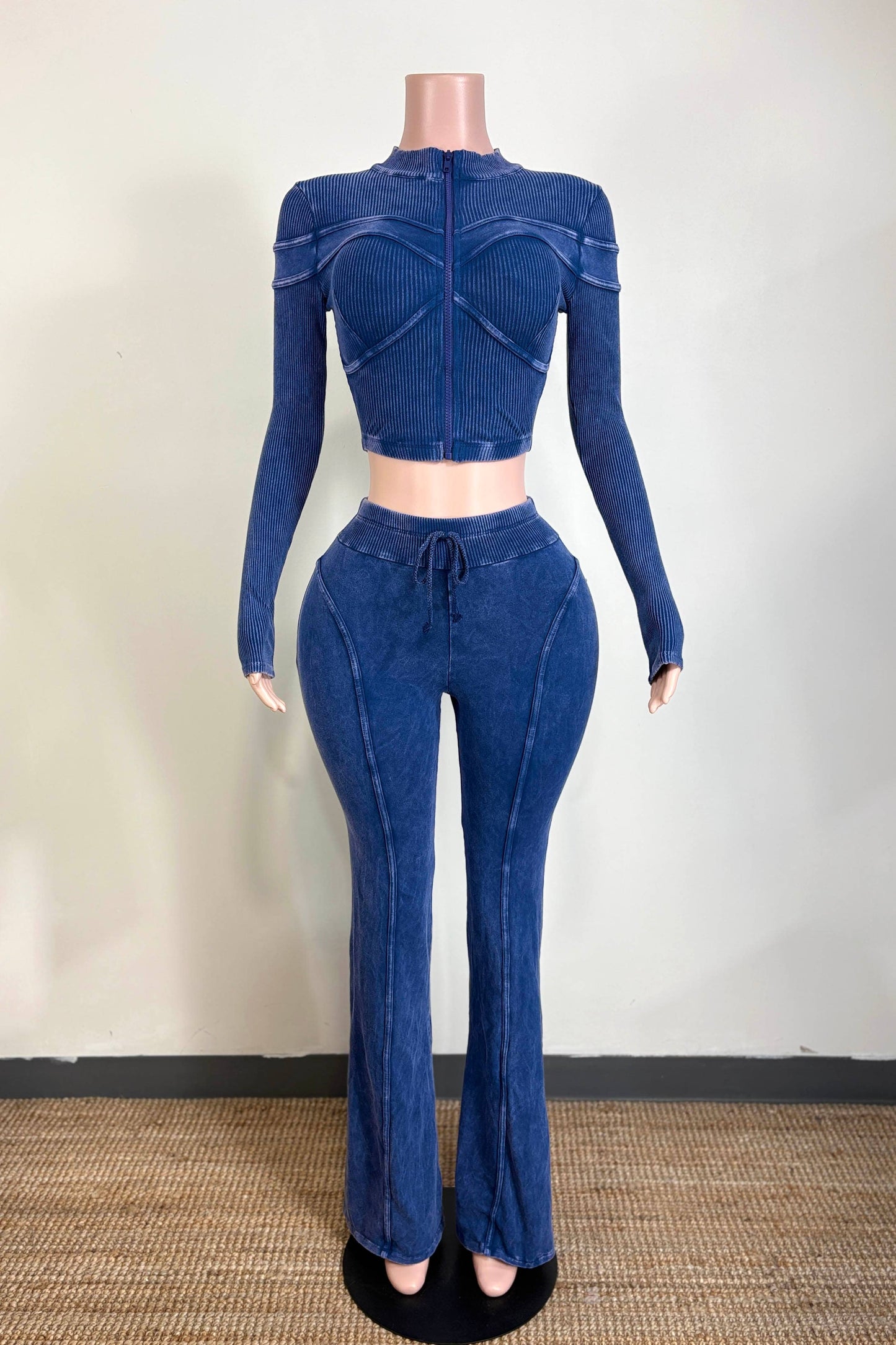 MINERAL WASH ZIP-UP JACKET & PANT SET