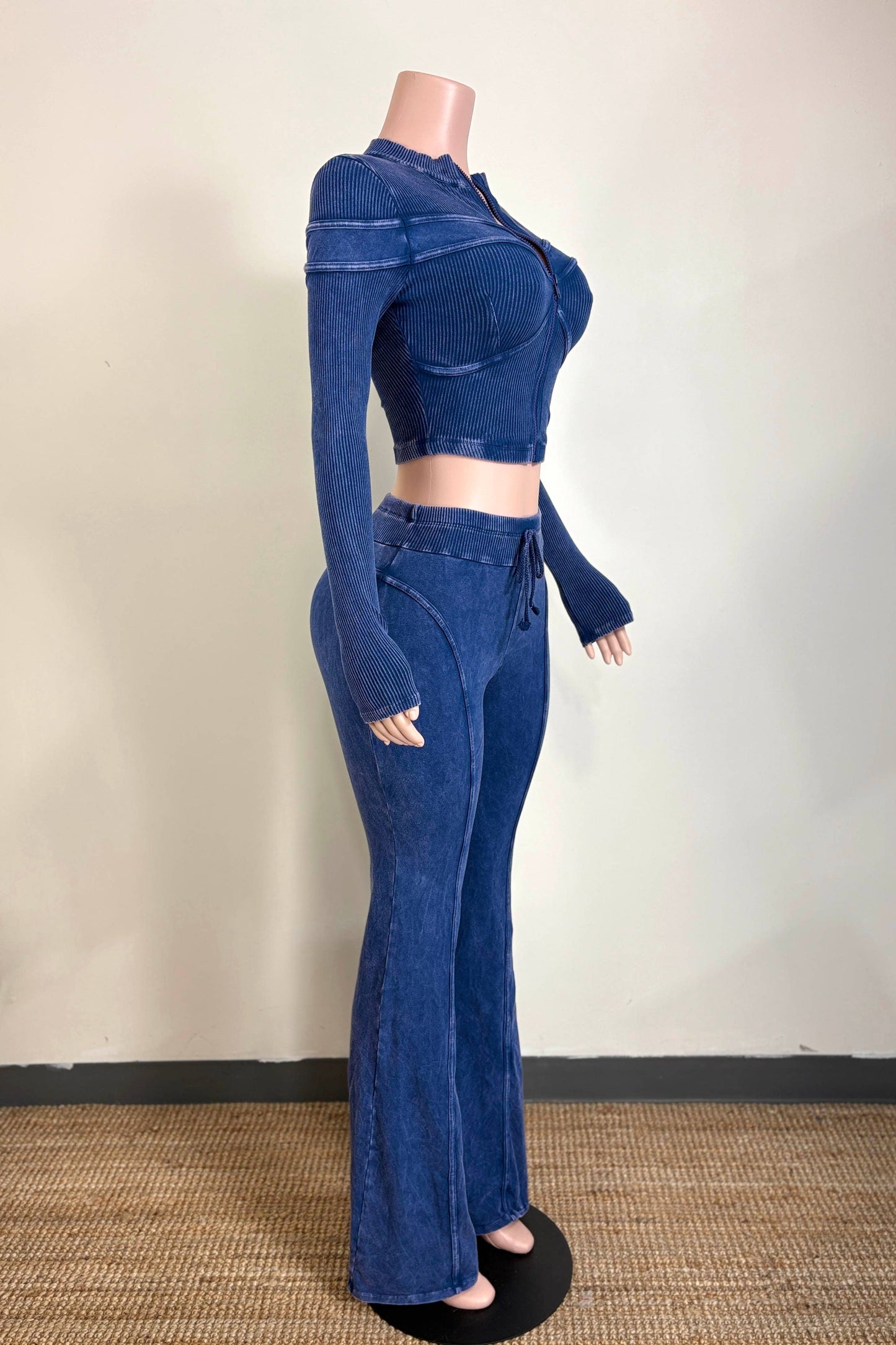 MINERAL WASH ZIP-UP JACKET & PANT SET