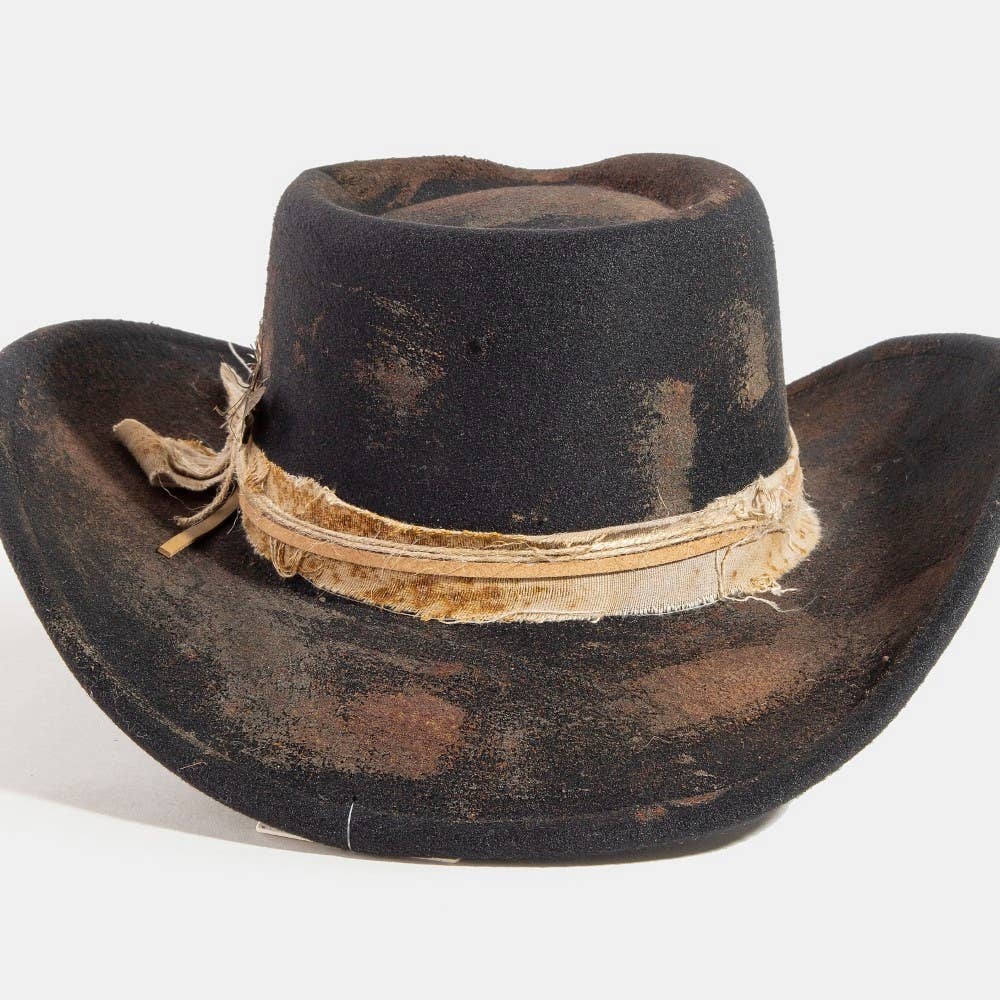 Rustic Feather Strap Western Cowboy Hat