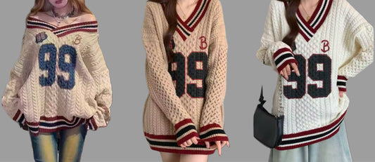 Preppy letter sweater