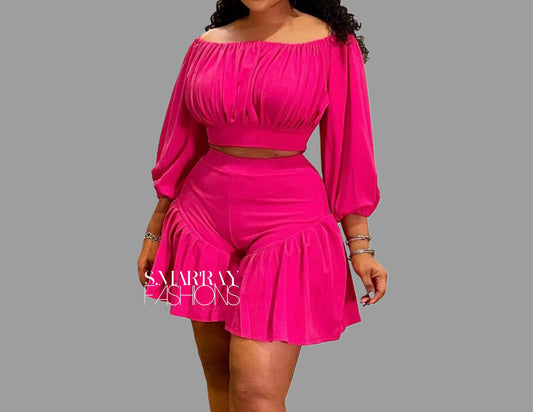 Plus size wide short set