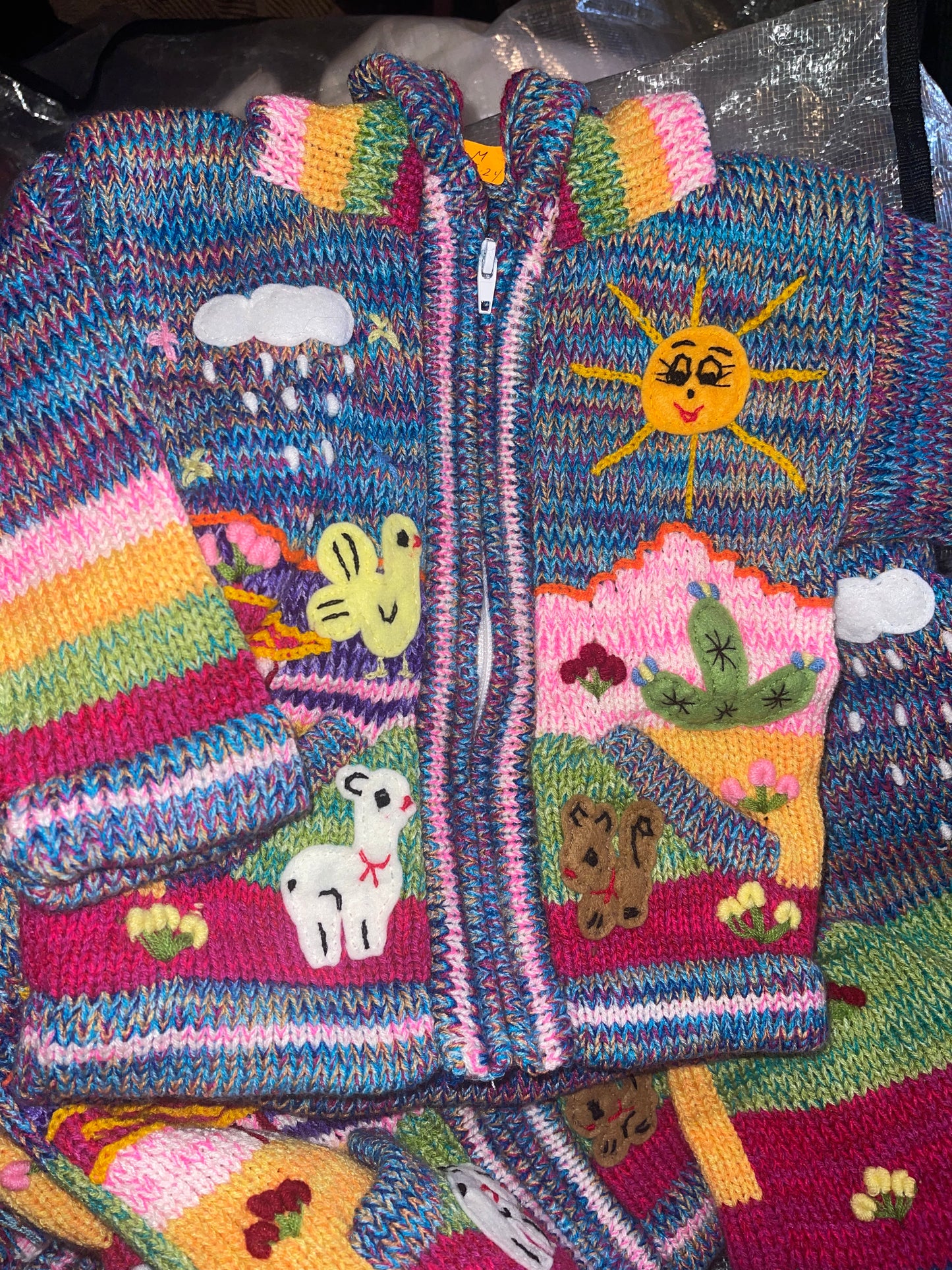 Kids wool sweater cardigan with Embroidered details