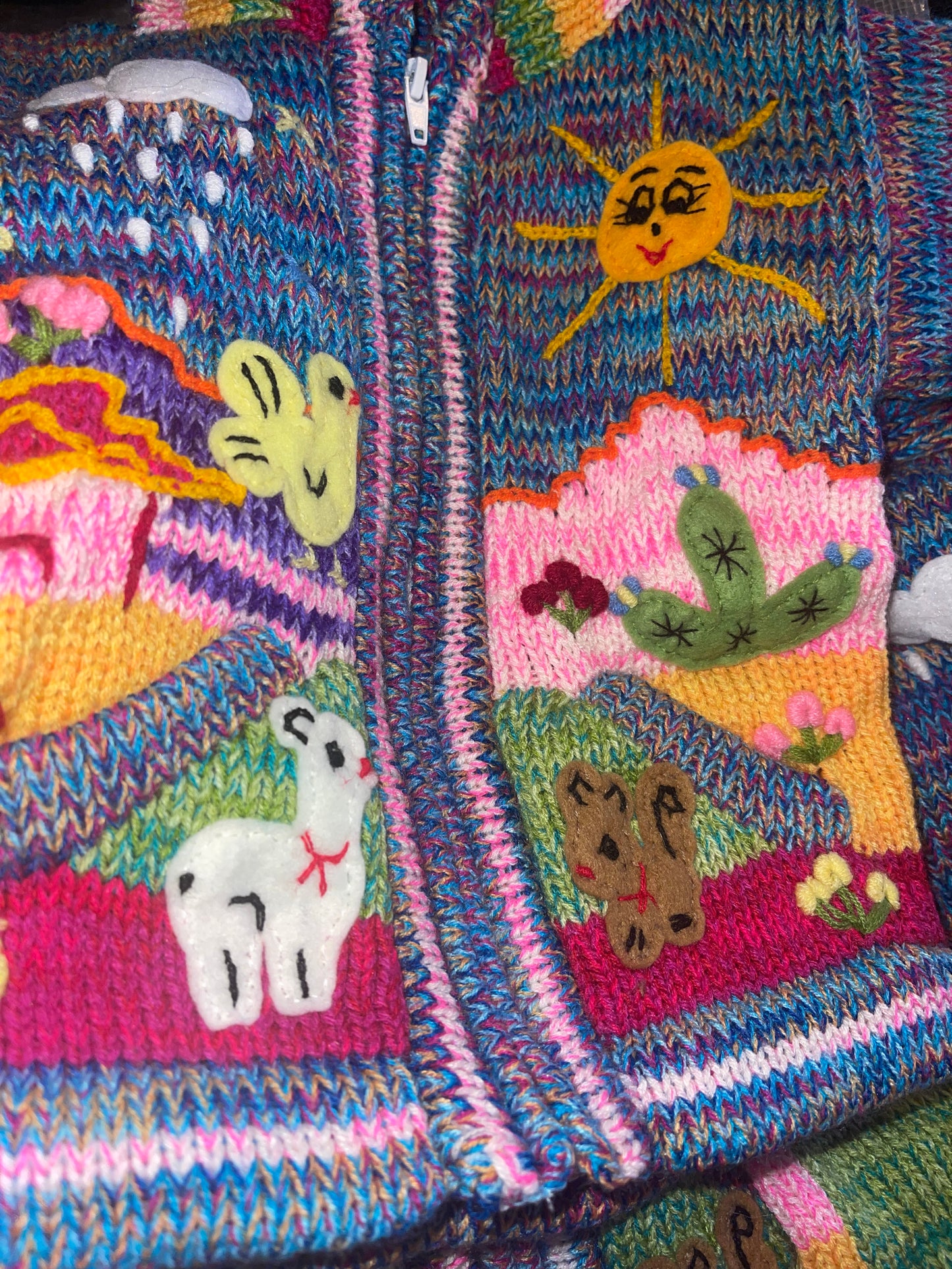 Kids wool sweater cardigan with Embroidered details