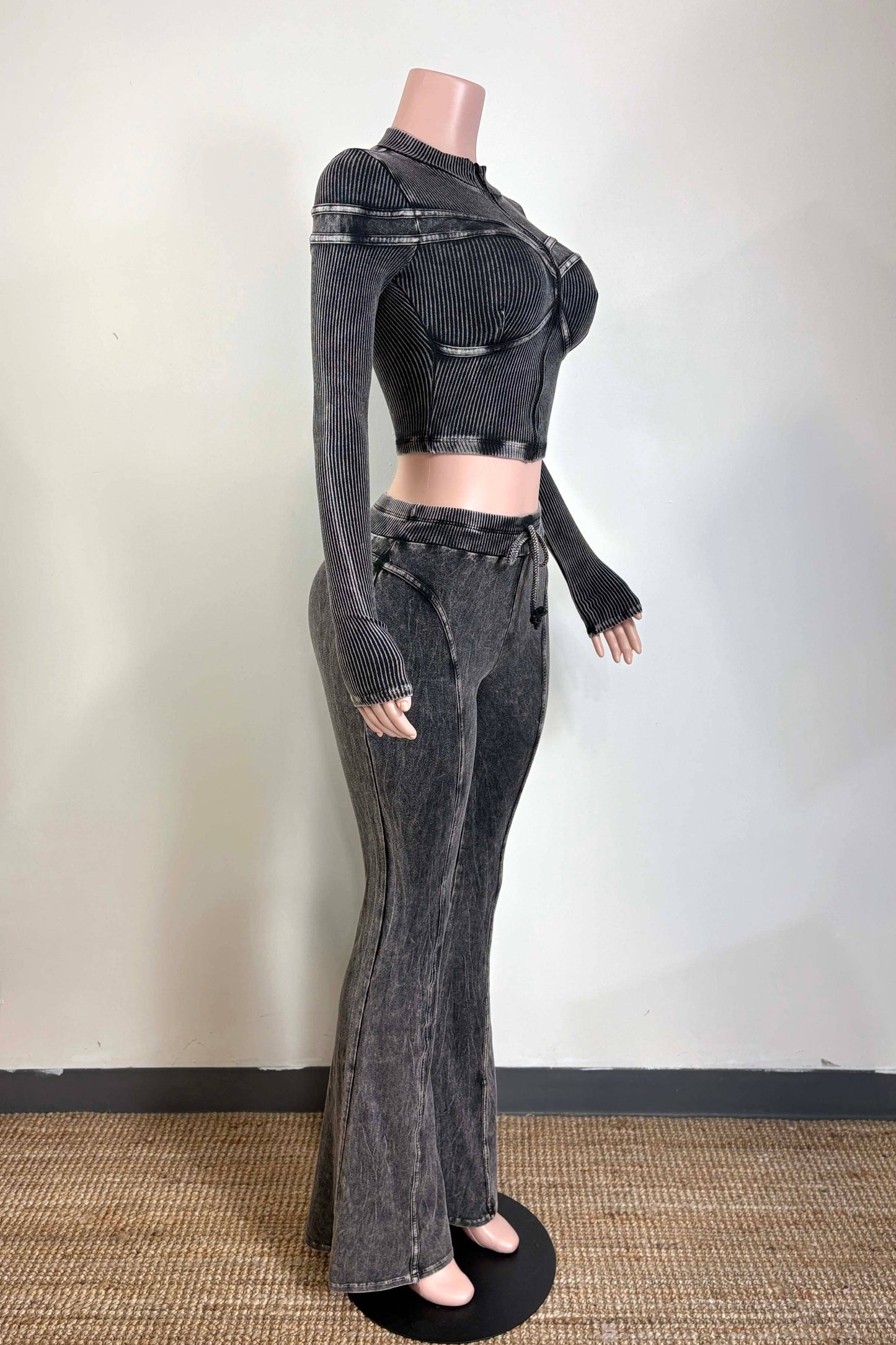 MINERAL WASH ZIP-UP JACKET & PANT SET