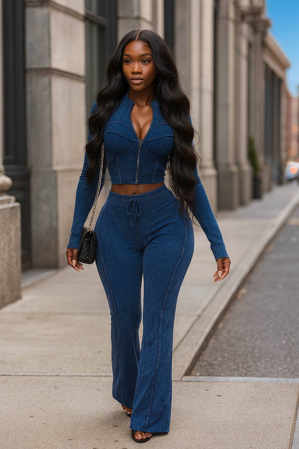 MINERAL WASH ZIP-UP JACKET & PANT SET