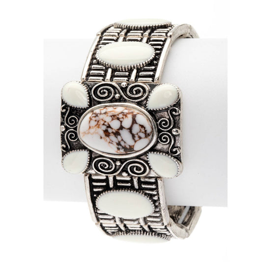 Oversize Square Western Stretch Bracelet